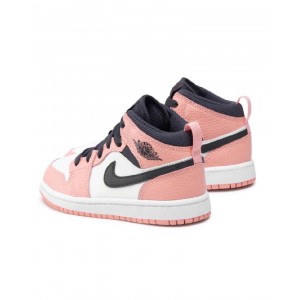 Nike "Jordan 1" Retro Mid / Pink - White - Black