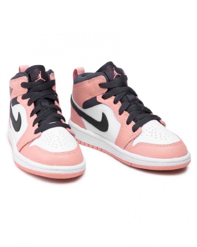 Nike "Jordan 1" Retro Mid / Pink - White - Black